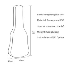 3X Guitar Dust Cover Transparent Translucent Dust-Proof Waterproof Acoustic Electric Guitar Cover Protective Storage Bag