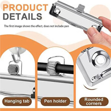 42 Pack Mountable Clipboard Clips with Pen Holder Clipboard Clips Hardware Clipboard Clamp Hardware for Office School