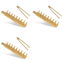 3X Bamboo Taco Tray with Holds 8, Taco Shell Holder Allows for Multi-Use Food Tray Charcuterie Tray