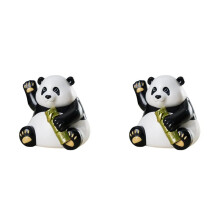 2X Solar-Tanzspielzeug, Solar-Pandabär, Wackelkopf, Sammelfiguren, Auto-Armaturenbrett-Dekor, Panda, Schreibtisch-Zubehör, Büro