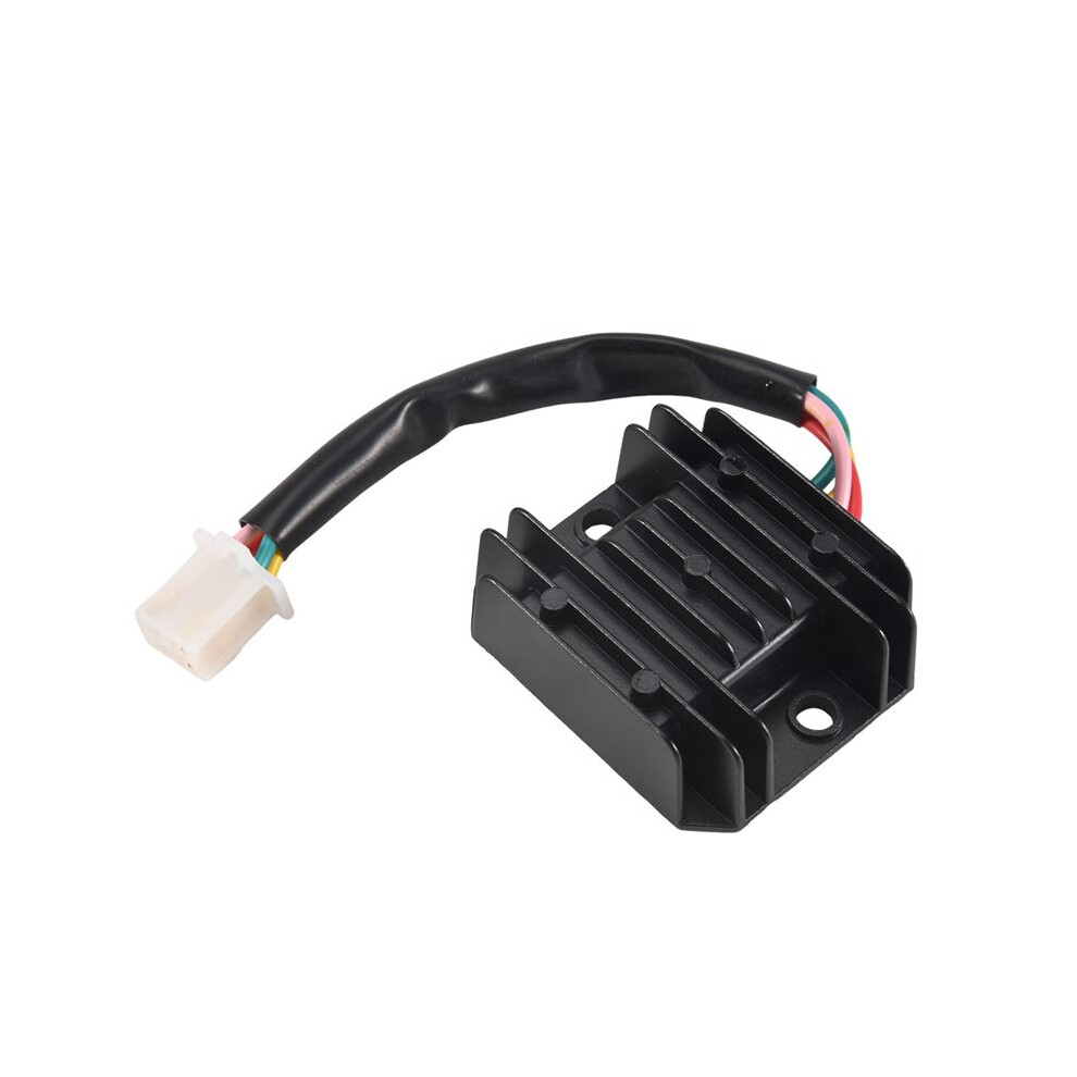 5X Motorcycle Voltage Regulator 4 Wires 4 Pins 12 Voltage Regulator Rectifier For 50-250Cc Motorcycle (Black) Black 4713194176937