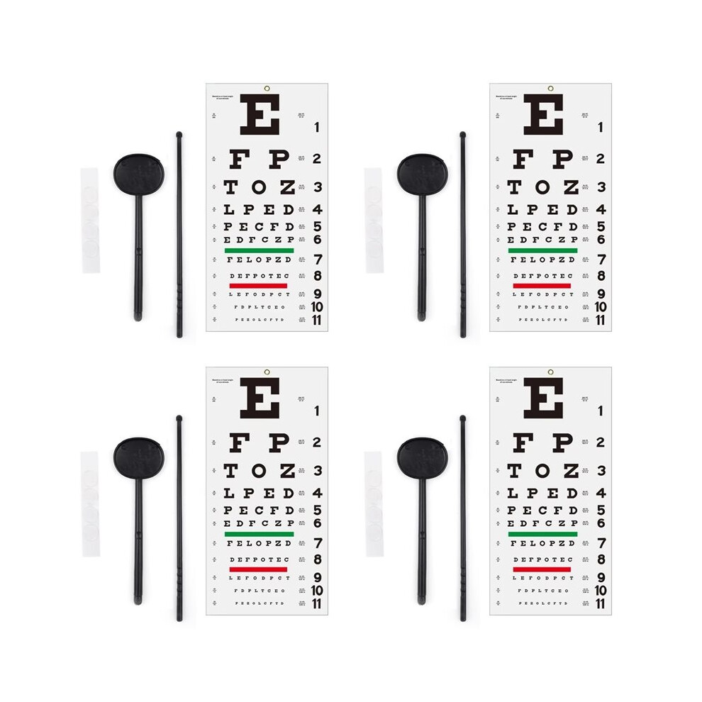 4X Eye Chart, Eye Chart No Fading for School Home Physical Examination Center Visual Acuity Measuring Educational