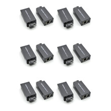 6 Pair Gigabit 100/1000M A/B SC Ethernet Fiber Media Converter Rj45 Optic Transceiver 20KM Fibra