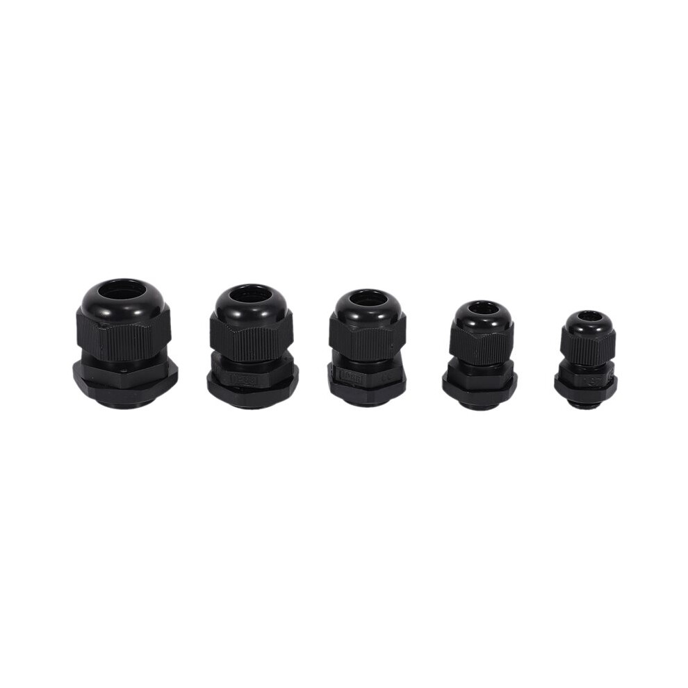 144 Pcs Plastic Waterproof Adjustable 3.5 - 13Mm Cable Gland Joints, Pg7, Pg9, Pg11, Pg13.5, Pg16, Pack Of 144 6033681453500