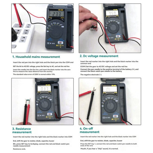 2X XB866  Auto Range LCD Voltímetro Tester Ferramenta AC/para  Pocket Digital Multime