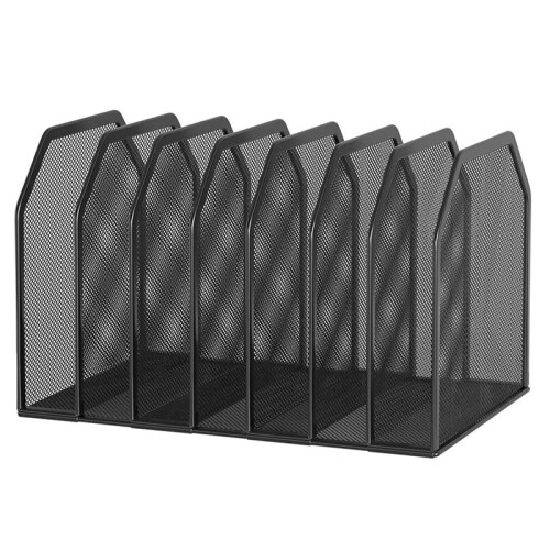 2X Metal 7-Section File Folder Organizer for Desk Vertical Office File Holder Duty Mesh Document Sorter 1