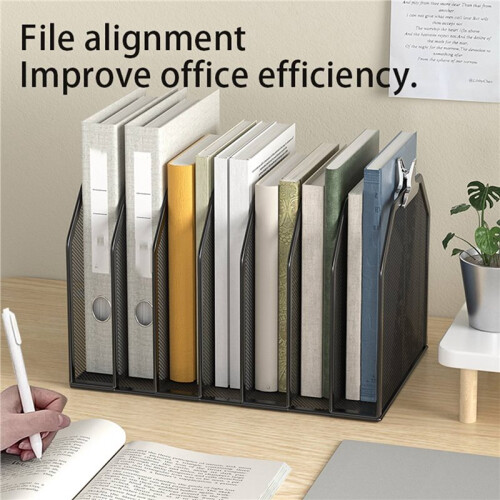 2X Metal 7-Section File Folder Organizer for Desk Vertical Office File Holder Duty Mesh Document Sorter