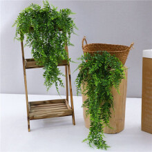 2X Leaves Artificial Plastic Grass Plant Room Decor Hanging Fake Leaf Wedding Party Wall Decoration