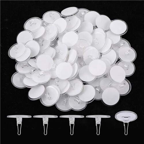 1000Pack Ceiling Hooks Adhesive Removable Wall Hanger, 2cm Disc Sticky Ceiling Hooks 2