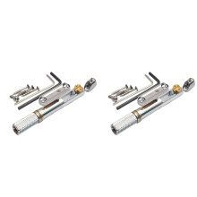 2X Saddle Headless Electric Guitar Bridge Tailpiece with Wrench for Headless Electric Guitar Silver
