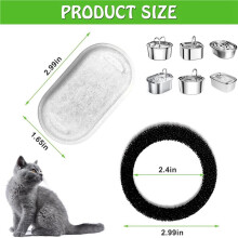 32 Pack Cat Water Fountain Filters Replacement for 108/3.2L& 67oz/2L Pet Water Dispenser with 32 Pre-Filter Sponges