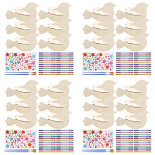 24-Pack 3D-Fågelvindklocka för Barn, Måla och Bygga Trädjurhantverksset Födelsedagspresenter för Flickor/Pojkar