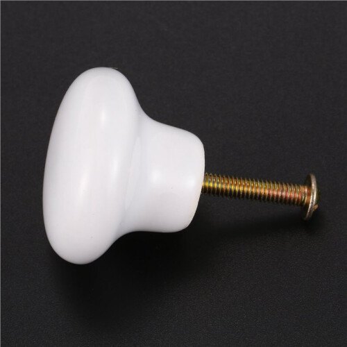 3pcs Ceramic Door Round Handles Kitchen Cabinet Cupboard Wardrobe Pull Knobs White S