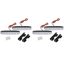 4X 6 LED Superheldere Dagrijverlichting Car Center Grille Decoratieve Verlichting voor Algemene Autoverlichting Modificatie