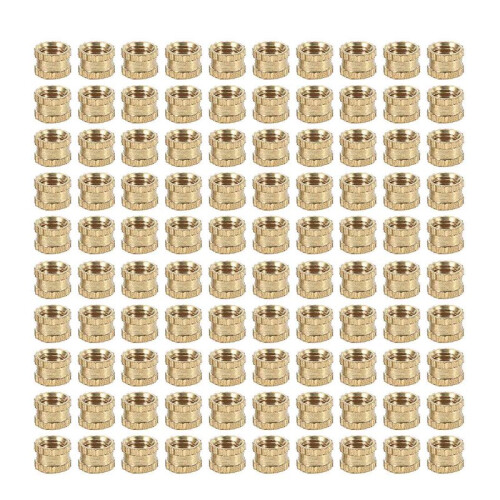 M3 X 3mm Female Thread Brass Knurled Threaded Insert Embedment Nuts 2000PCS 1