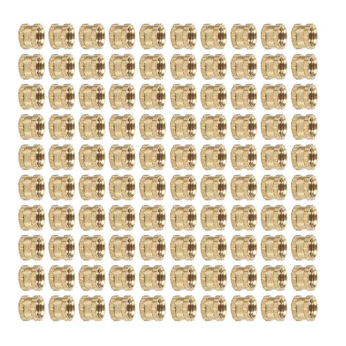 M3 X 3mm Female Thread Brass Knurled Threaded Insert Embedment Nuts 2000PCS 2