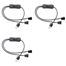 3X USB to 3-Pin / 4-Pin PWM 5V USB Sleeved Fan Power Adapter Cable Case Fan Adapter Connector Cable with Off