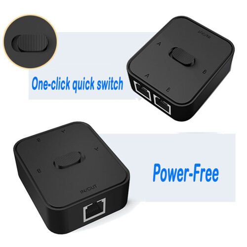 2X 2 Port Gigabit Network  RJ45  Network Splitter Cable 2 Way External Network Switcher Splitter-White 2