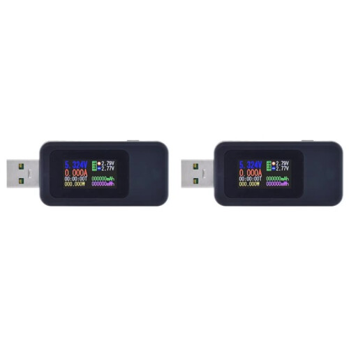 2X 10 in 1 USB Tester  Digital Voltmeter Amperimetro Current Voltage Meter Amp Volt Ammeter Detector Indicator