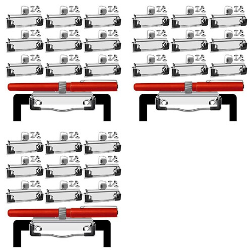 42 Pack Mountable Clipboard Clips with Pen Holder Clipboard Clips Hardware Clipboard Clamp Hardware for Office School