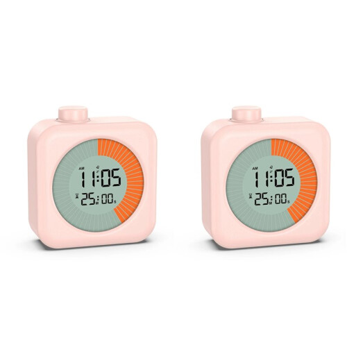 2X Digital Visual Timer 3 in 1 Clock with Timer 60-Minute Countdown Stopwatch for Kitchen Cooking Study Teaching 1