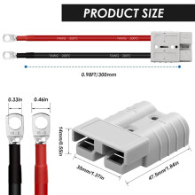 4-Teiliges Anderson-Stecker-Set, 50 A, 8 Gauge-Batteriekabel, Wasserdichte Schnellverbinder, 0,98 Fuß Lange Kabel für Lifepo4-Batteriestrom