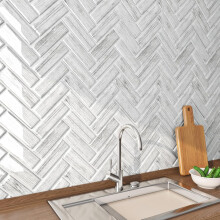 Azulejos de pared autoadhesivos Patrón de espiga 30x30 cm 15 Piezas 0,94 m² Gris — vinilos cocina, revestimiento baño