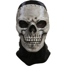 Halloween-Maske Schädel Furchteinflößend Latexfarben Moro Cosplay — halloween schädelmaske, latexmaske, moro cosplay maske, weiße schädelmaske