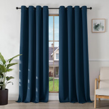 Verdunkelungsvorhänge Thermisch Elegant 140x245 cm 2 Stück Navyblau — thermo verdunkelungsvorhänge, blaue vorhänge 140x245, vorhänge 2 stück
