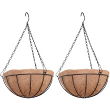 Hängende Blumenkörbe für den Garten Braun aus Kokos mit Kette 20 cm Set — hängende kokospflanzgefäße, set 2 pflanzgefäße 20 cm