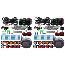 2X ATV UTV Turn Signal Kit Universal Turn Signal Light with Column Turn 60D Horn LED Flasher Kit
