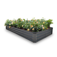 GARDMAX 8x4x1FT Galvaniserad Upphöjd Trädgårdskit, Metallplanteringslådor