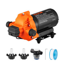 VEVOR Vattentryck Diaphragmpump, RV Vattenpump, Färskvattenpump 110V AC, 3.3 GPM, Tryckjusterbar