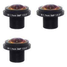 3X 5 MP Fischaugen Panorama Linse 1,7 mm F1: 2,0 1 / 2,5 SicherheitsüberwachungsKamera Linse 185Weitwinkel Linse