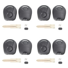 4X 2 Buttons Remote Key Shell for Actyon Kyron Rexton Uncut Blade Key Fob Cover Case Replacement ,A