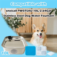 Filtre et Éponge de Rechange pour Fontaine à Eau Oneisall 10 L/2,64 Gal en Acier Inoxydable pour Chien (8+8+8)