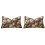 2X Neutral Floral Pillowcases, Plush Rectangular Cushion Covers, Decorative Farmhouse-Style Sofa Cushion Covers Brown 1