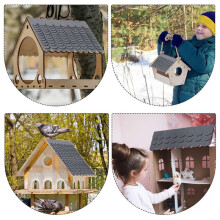 64Pack Roofing  for Bird House, Roof Shingles,Roofing  Self-Adhesive for Bird Houses,Nesting Box Roof Gray