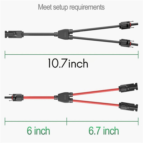 6X Solar Y Branch Cable Connectors,Solar Cable Parallel Adaptor in Pair for Solar Pane,Cable Wire Plug Tool Kit 2