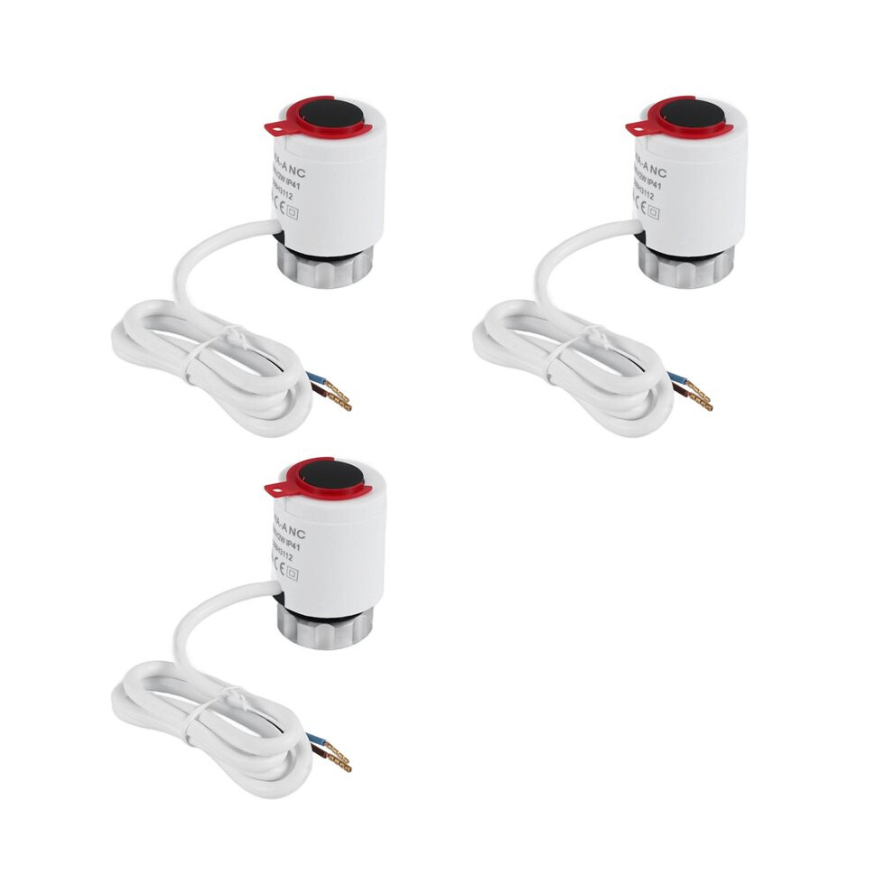 3X 230V Normally Closed Nc M30x1.5mm Electric Thermal Actuator For Underfloor Heating Trv Thermostatic Radiator Valve 4711357991236