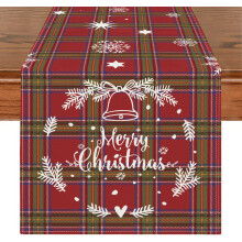 Weihnachtlicher Tischläufer für die Dekoration zu Weihnachten Rot 33x183cm — weihnachtsl ufer, weihnachtstischläufer, roter tischläufer 33x183