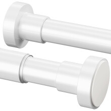 Telescopic Adjustable Shower Rod Durable White 72-175 cm 25mm — telescopic shower pole, expanding shower rod 72 175, no drilling installation