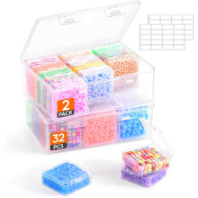 Schachtel Organizer für Kleinteile mit geteiltem Boden, 2 Stück, 5 cm — schubladen organizer, trennfach box, set 2 organizer, kunststoffbehälter