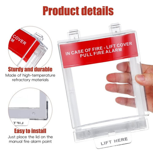 2Pcs Fire Alarm Cover: Fire Alarm Pull Station Covers Manual Call Point Protective Guard for Fireproof  Guard 1