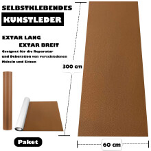 Self-Adhesive Decorative Film Synthetic Leather Convenient Brown 60x300cm — leather repair film, brown self adhesive film, faux leather