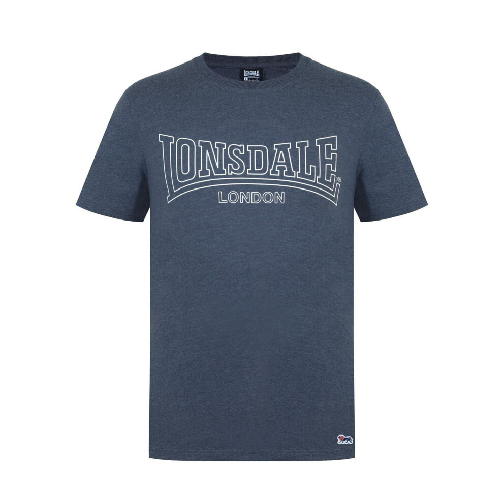 Lonsdale (S, Charcoal) Mens Geometric Logo T-Shirt Multicoloured