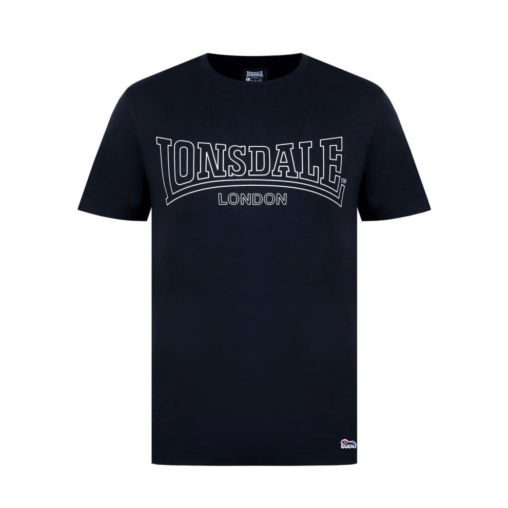 Lonsdale (S, ) Mens Geometric Logo T-Shirt Black