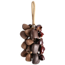 Seed Shell Hand Rattle Percussion Instrument 3 Kinds of 48 Natural Nut Shells for Meditation, ASMR, Sound Therapy, Yoga