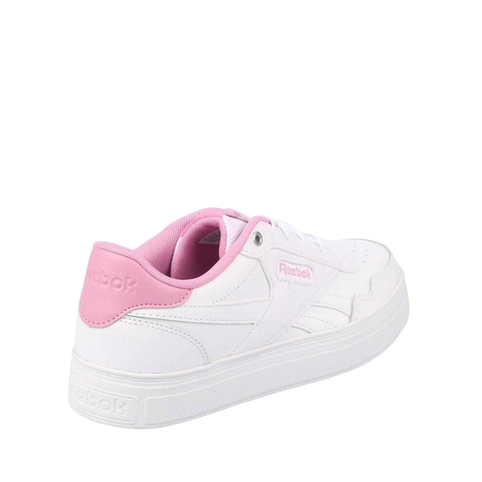 Reebok (3.5 Uk, White/Pink) Womens/Ladies Court Advance Bold Leather Trainers