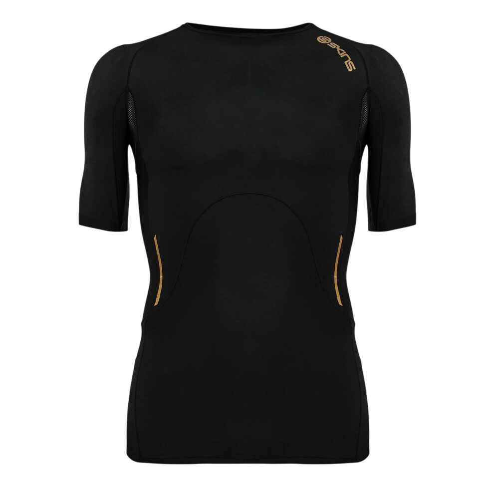 Skins (Xs, Black) Mens A400 Geometric Pattern Compression T-Shirt